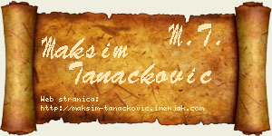 Maksim Tanacković vizit kartica